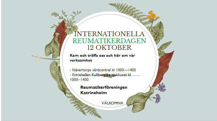 INTERNATIONELLA REUMATIKERDAGEN 12 OKTOBER